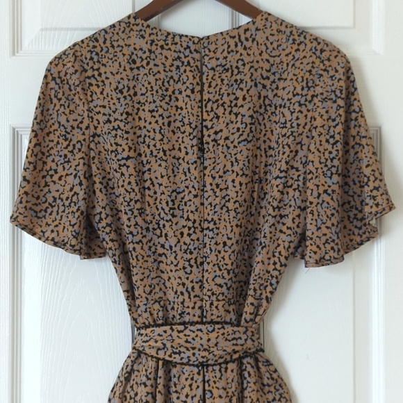 Greylin Anthropologie Galena Surplice Short Sleeve Wide Leg Jumpsuit Honey XS - Picture 15 of 16